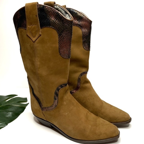 faux snakeskin cowboy boots
